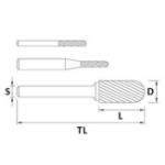 Billede af Shiballoy HM-fræsestift WRC cyl. med kugle (Std.) 10x22x150 mm